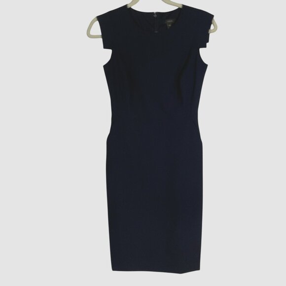 J.Crew 365 Resume Sheath in Navy Blue Italian Stretch Wool Dress, 00P - Picture 3 of 13